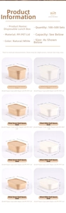 Detailed size dimensions of kraft paper food containers from 500ml up to 1000ml capacity