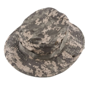 Digital camouflage tactical boonie hat for outdoor fishing with wide brim and vents