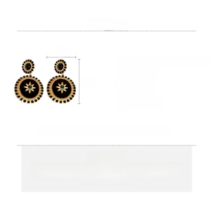 Detail specifications of vintage oval pearl earrings with black and gold alloy design