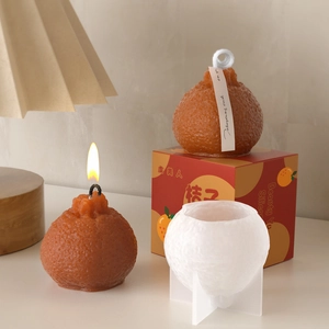Silikonform-Set für Zitruskerzen mit realistischer Orangentextur und Geschenkbox