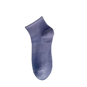 Single purple mesh cotton ankle sock for men featuring a breathable ribbed texture design