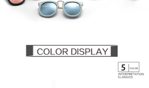 Detailed color display of vintage cat eye sunglasses with gold metal accents in five styles