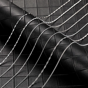 S925 sterling silver chain set featuring box, snake, and water wave patterns for women