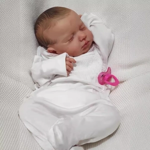 Lifelike Reborn Baby Doll Silicone Vinyl Hand Painted Visible Veins Sleeping Newborn Toy With Pacifier For Kids Girls Gift