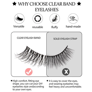 Detailed comparison showing clear lash band advantages for a natural and comfortable fit