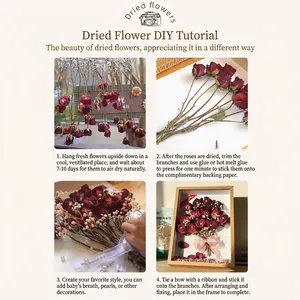 DIY dried flower 3D shadow box frame kit with natural wood finish for home wall decor
