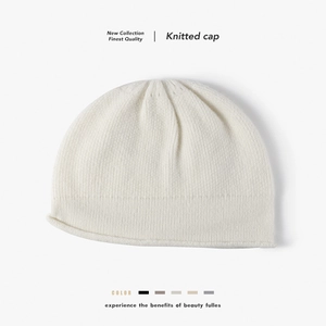 Women Solid Color Wool Knitted Beanie Hat Warm Winter Brimless Cold Hat For Outdoor Daily Casual Fashion Accessory