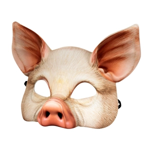 Detailed realistic pig face mask texture showing fine skin wrinkles and hair details
