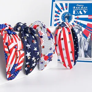 Lot de quatre bandeaux du Jour de l'Indépendance avec motifs drapeau US et strass