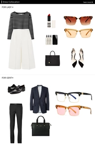 Fashion lookbook featuring square sunglasses with stylish clothing and luxury accessories