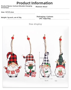 Size display for plaid hat gnomes wood ornaments with dimensions 10x6cm for Christmas