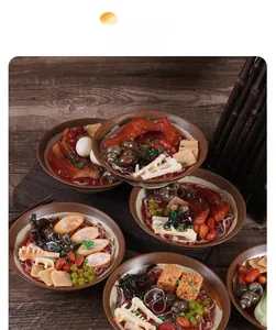 Detailed close-up of realistic snail rice noodles model with rich traditional toppings
