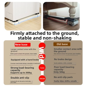 Detail view of heavy duty appliance rollers with 300kg capacity and anti-slip brake pads