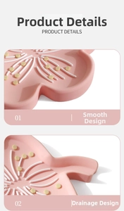 Silicone flower soap dish featuring rounded edges and a practical drainage design
