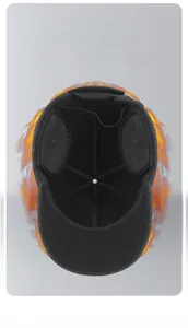 Detail of warm winter baseball cap with thick thermal fleece lining and ear protection