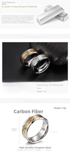 Detailed size chart for the dragon-patterned tungsten steel ring with dimensions and weight