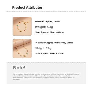Size and weight specifications for zircon flower ladybug necklace and bracelet jewelry