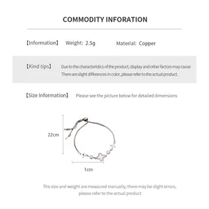 Size specifications for clover pearl bracelet with copper material and 22cm adjustable chain