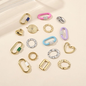 Polished oval stainless steel necklace pendants and colorful jewelry accessory connectors