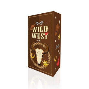 Vue détaillée du coffret cadeau Wild West avec chapeau de cowboy, crâne et revolvers