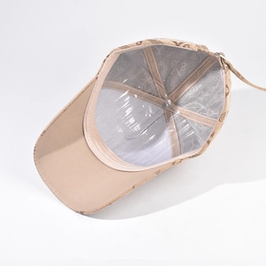 Beige canvas checkered baseball cap with rhinestone YS embroidery and inner frame