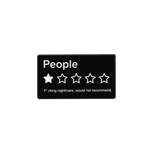Insigne épinglette People One Star rectangulaire noir pour décoration de vêtements