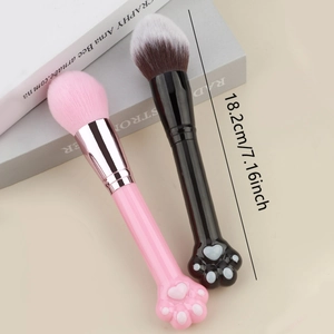 Pinceau maquillage patte de chat avec poils dégradés et design 3D en silicone 18,2cm
