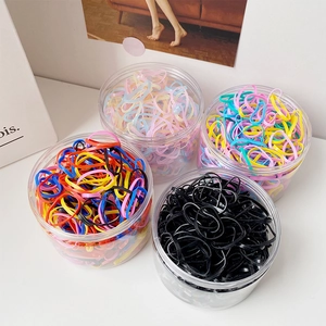 Elastici per capelli ad alta elasticità in quattro colori in barattoli cilindrici