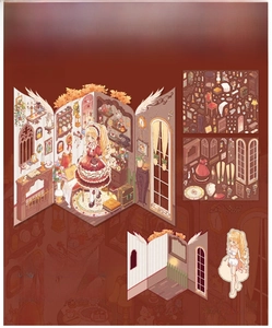 DIY Rose Mansion sticker set with 3D folding scene boards and PVC character decals