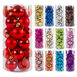 Assorted colorful Christmas balls in matte and glitter finishes for tree decoration