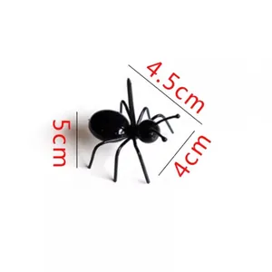Realistic 3D ant fruit fork and toothpick holder for parties in glossy black finish