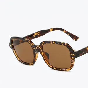 Vintage tortoiseshell square sunglasses with dark brown lenses and classic thick frames