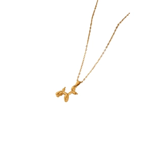 Elegant gold balloon dog pendant necklace in durable stainless steel for women