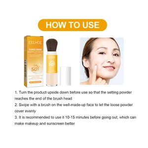 EELHOE Sonnenschutz Fixierpuder Pinsel Detailansicht, tragbares Make-up Werkzeug.