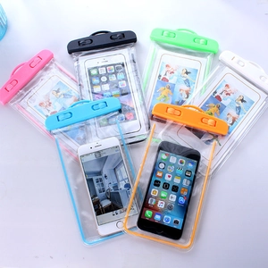 Universal Waterproof Phone Pouch PVC Transparent Luminous Glow In The Dark Case For Swimming Diving Beach Underwater Touchscreen