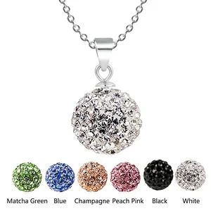 S925 Sterlingsilber Shamballa Ball Anhänger Für Damen Strass Kristall Glitzernd Rund Nur Anhänger Ohne Kette Schmuck Geschenk