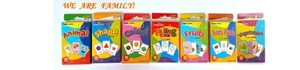 Detailed set of 7 themed English flash cards for early childhood education and learning