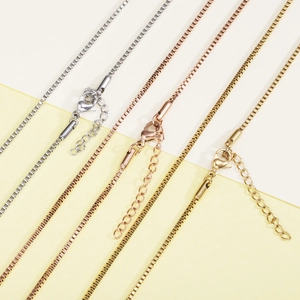 Stainless Steel Box Chain Necklace Adjustable Link Necklace With Lobster Clasp Extension Chain For Women Men Plated Jewelry