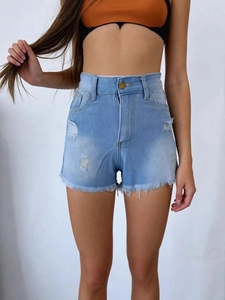 Shorts En Jean Taille Haute Pour Femmes Denim Distressed Déchiré Ourlet Brut Coton Streetwear Casual Mode Été