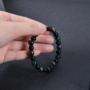 Bracelet de perles 8mm en oeil de tigre et hématite magnétique pour hommes et femmes au poignet