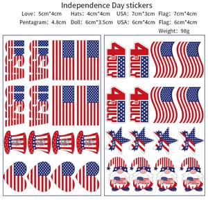 Independence Day USA flag stickers set for face and body decoration with patriotic designs