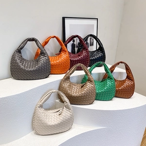 Classic woven hobo handbags in multiple colors for women, featuring a minimalist design