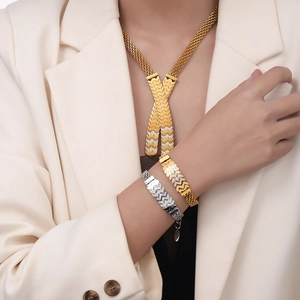 Gold and silver hollow cross chain necklaces set with pavé rhinestones for women