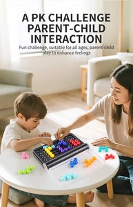 Kids logic puzzle game set with colorful beads and portable box for parent-child interaction