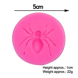 Rosa Silikonform mit Insekten-Spinne für Schokolade und Harz-Handwerk, Durchmesser 5cm