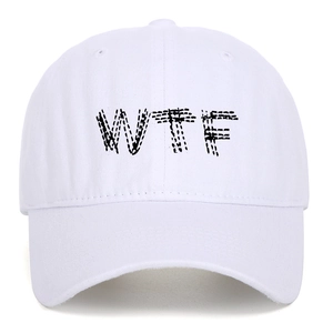 Washed Cotton Baseball Cap WTF Letter Embroidery Distressed Vintage Style Outdoor Casual Sun Hat For Men Women