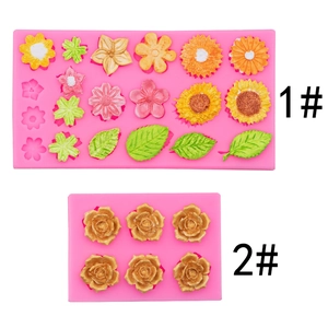 Flower Rose Sunflower Leaf Silicone Mold For DIY Baking Resin Clay Craft Cake Decoration