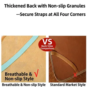 Breathable ice silk cooling mat with anti-slip particles and elastic corner straps