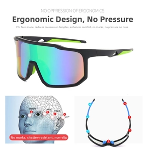 Détails ergonomiques des lunettes de cyclisme avec soulagement des points de pression
