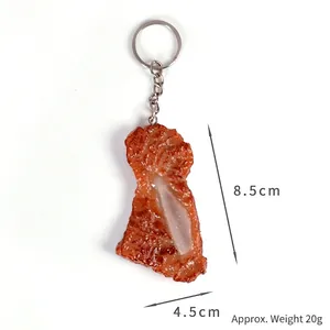 Realistic steak keychain pendant food model for creative photography props 8.5cm x 4.5cm